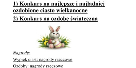 Powiększ grafikę: Szkolny konkurs na ozdobę wielkanocną i najładniej ozdobione ciasto